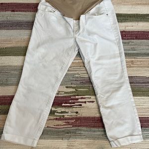 Old Navy maternity white denim cropped jeans
